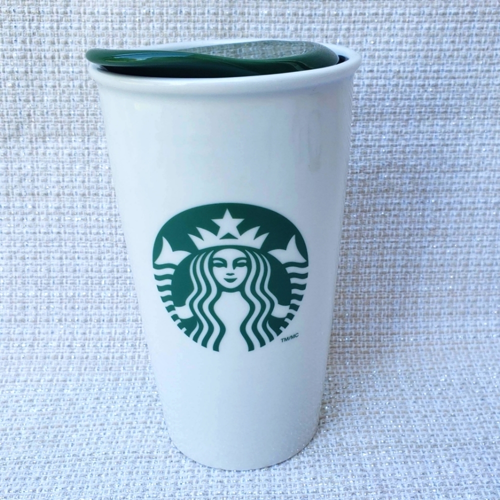 Starbucks Ceramic Travel Tumbler Coffee Cup Style RARE